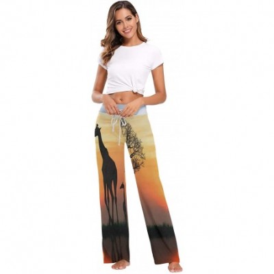 Bottoms Women's Fashion Yoga Pants Palazzo Casual Print Wide Leg Lounge Pants Comfy Casual Drawstring Long Pajama Pants - Sun...