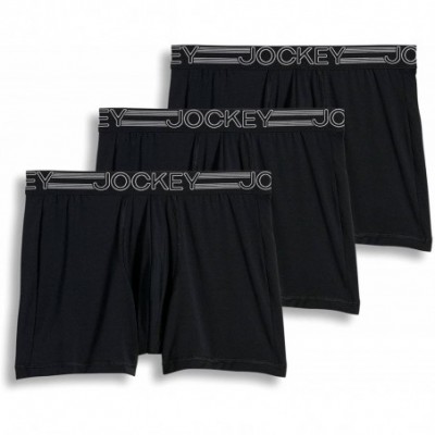 Boxer Briefs Men's Underwear Active Microfiber Boxer Brief - 3 Pack - Black - C519C5KNRE9