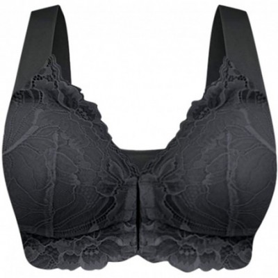 Accessories Front Cross Breathable Silk Bra Solid Color Curved Gathered Bra - R-black - CS193N0HTAC