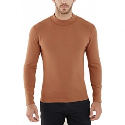 Thermal Underwear Men's Thermal Wintergear Elastic Long Sleeve Shirt - Camel - C919242YAG5