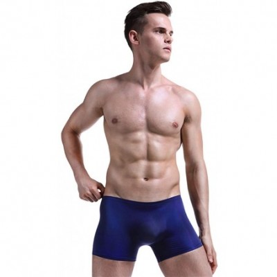 Boxer Briefs Men's Briefs Underwear Breathable Mesh Briefs Low Rise - Dark Blue - CV18HXALZKX