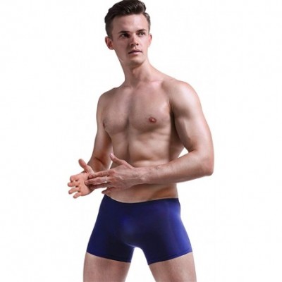 Boxer Briefs Men's Briefs Underwear Breathable Mesh Briefs Low Rise - Dark Blue - CV18HXALZKX