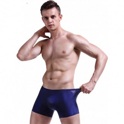 Boxer Briefs Men's Briefs Underwear Breathable Mesh Briefs Low Rise - Dark Blue - CV18HXALZKX