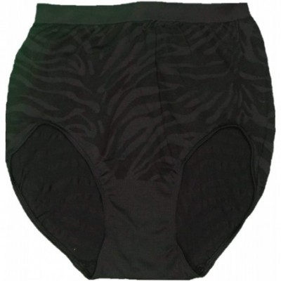 Panties Women's Comfort Revolution 3-Pack Printed Brief Panties (6/7- Black Zebra) - C718KOHUKZ2