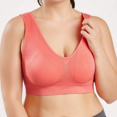 Thermal Underwear Tops for Women Fashion 2019-Women Pure Color Plus Size Ultra-Thin Large Bra Sports Bra Full Bra Cup Tops - ...