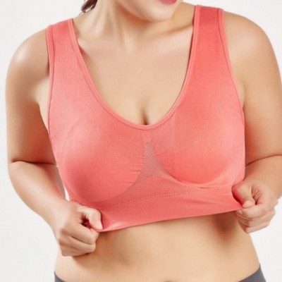 Thermal Underwear Tops for Women Fashion 2019-Women Pure Color Plus Size Ultra-Thin Large Bra Sports Bra Full Bra Cup Tops - ...