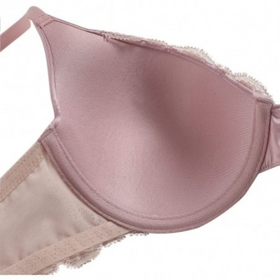 Bras Sexy Lace Push Up Bra Womens Padded Stain Demi Underwire Bra 32A-38DD - (Lace)champagne-2858 - C818EHRQCWY