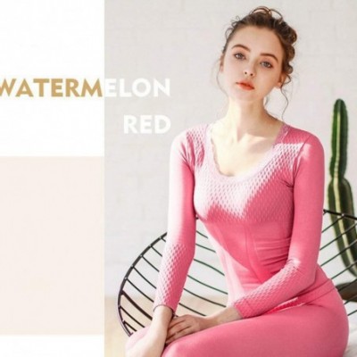 Thermal Underwear Women's Thermal Underwear Long John Set Base Layer Top and Bottom with Warm Lined Winter Sets - Watermelon ...