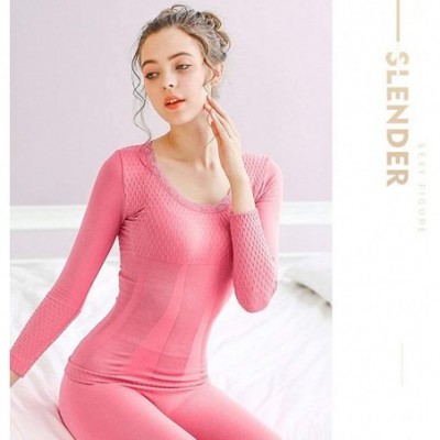 Thermal Underwear Women's Thermal Underwear Long John Set Base Layer Top and Bottom with Warm Lined Winter Sets - Watermelon ...