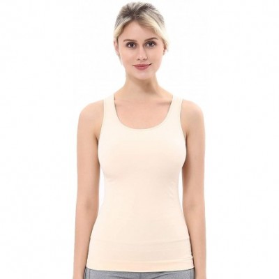 Shapewear Tank Tops for Women- Cami Shaper Compression Body Shapewear Slim Firm Tummy Control Camisole - Nude - C818RK0CGA3