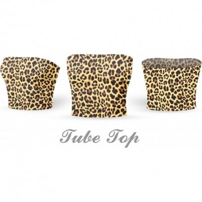 Camisoles & Tanks Women's Printed Bandeau Tube Top Sexy Strapless Summer Crop Bra Tops - Leopard5 - CY194USI4TW