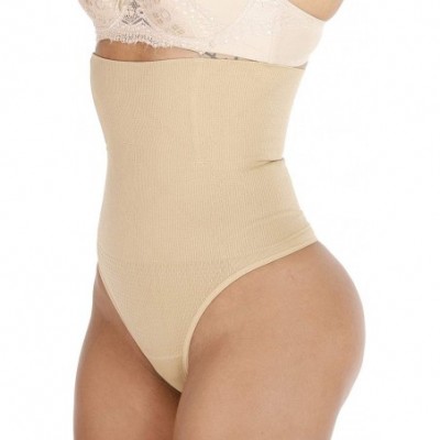 Shapewear Women Middle Waist Thong Shapewear Panty Waist Cincher Tummy Control Underwear - Nude(high Waist) - C018WZIISR2