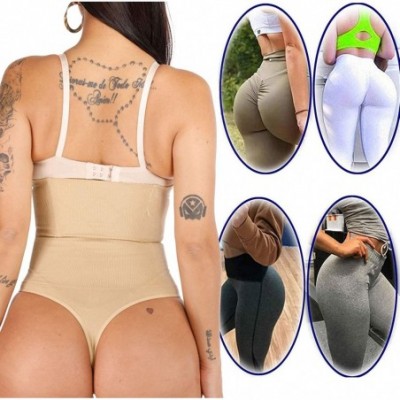 Shapewear Women Middle Waist Thong Shapewear Panty Waist Cincher Tummy Control Underwear - Nude(high Waist) - C018WZIISR2