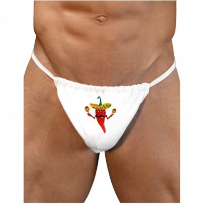 G-Strings & Thongs Red Hot Mexican Chili Pepper Mens G-String Underwear - White - CH11NBT5F95