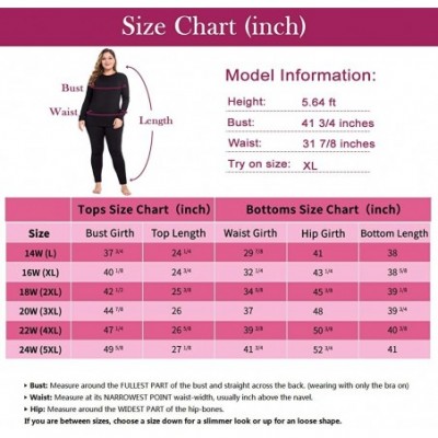 Thermal Underwear Thermal Underwear for Women Long Johns Set Plus Size Fleece Lined Ultra Soft - Black - CS18WLNZ2N3