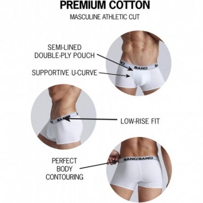 Boxer Briefs Men's Underwear - Cotton Boxer Brief - Premium Skin Soft Texture Athletic Sport Support Fashion Colors - Lux Whi...