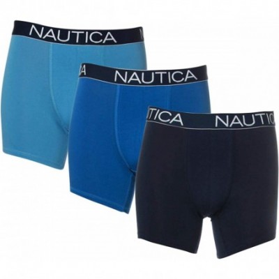 Boxer Briefs Men's 3 Pack Breathable Stretch Cotton Boxer Brief Underwear - Peacoat/Seacobalt/Aeroblue - CZ18ODAYYLG