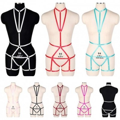 Garters & Garter Belts Women's Body Harness Bra Punk Garter Belt Soft Hollow Carnival Dance Gothic Adjustable Belt Accessory ...