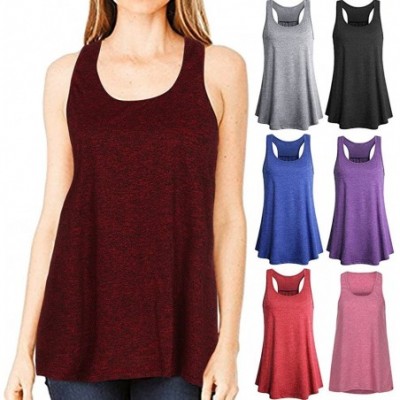 Thermal Underwear Yoga Sport Workout Muscle Shirt Women Sexy Tank Tops Vest Open Backless Tunic - Watermelon Red - CR18Q2MTWTY