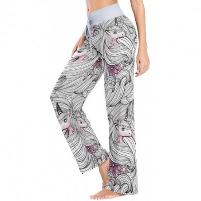 Bottoms Women's Comfy Casual Lounge Pants Drawstring Palazzo Wide Leg Pajama Pants - Color 1 - C8197W5ERXL