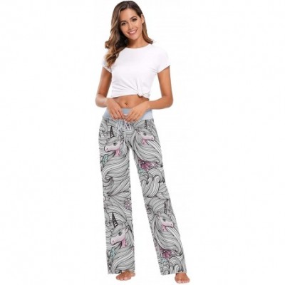 Bottoms Women's Comfy Casual Lounge Pants Drawstring Palazzo Wide Leg Pajama Pants - Color 1 - C8197W5ERXL