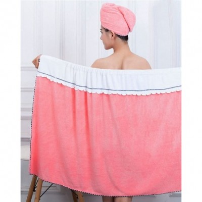 Robes Women Microfiber Bath Towel Sexy Bathrobe Beach Dress 55.1x27.6in (B-Pink- 27.6-55.1IN) - B-pink - CJ18AMNQDIG