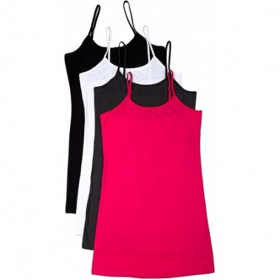 Camisoles & Tanks 4 Pack Active Basic Women's Basic Tank Top (Medium-Black/White/Pink/Charcoal) - CO12JF5NCHP