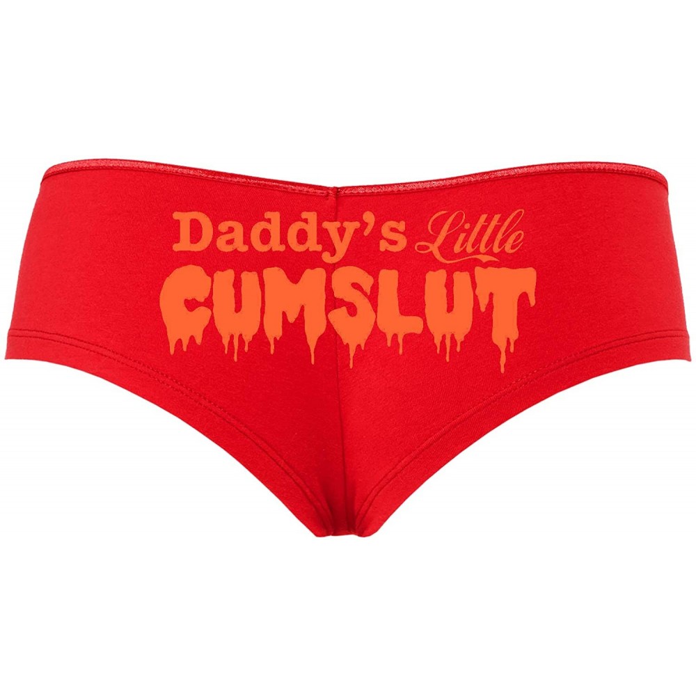 Panties Daddys Little Lil cumslut Cum Slut DDLG BDSM Owned Boyshort - Orange - CU18STDI8AC