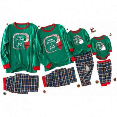 Sets Family Christmas Pyjamas Set Parents-Child Sleepsuits Cuddly Cotton Sleepwear Top and Pants - Baby - C41925K38E2