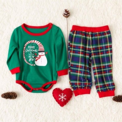 Sets Family Christmas Pyjamas Set Parents-Child Sleepsuits Cuddly Cotton Sleepwear Top and Pants - Baby - C41925K38E2