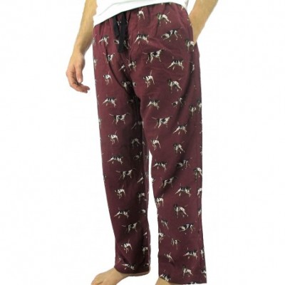 Sleep Bottoms Men's Animal Wolf Penguin Polar Bear Print Soft Flannel Pajama Bottoms - Maroon Background Dogs - CX19549SEW5