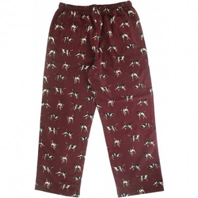 Sleep Bottoms Men's Animal Wolf Penguin Polar Bear Print Soft Flannel Pajama Bottoms - Maroon Background Dogs - CX19549SEW5