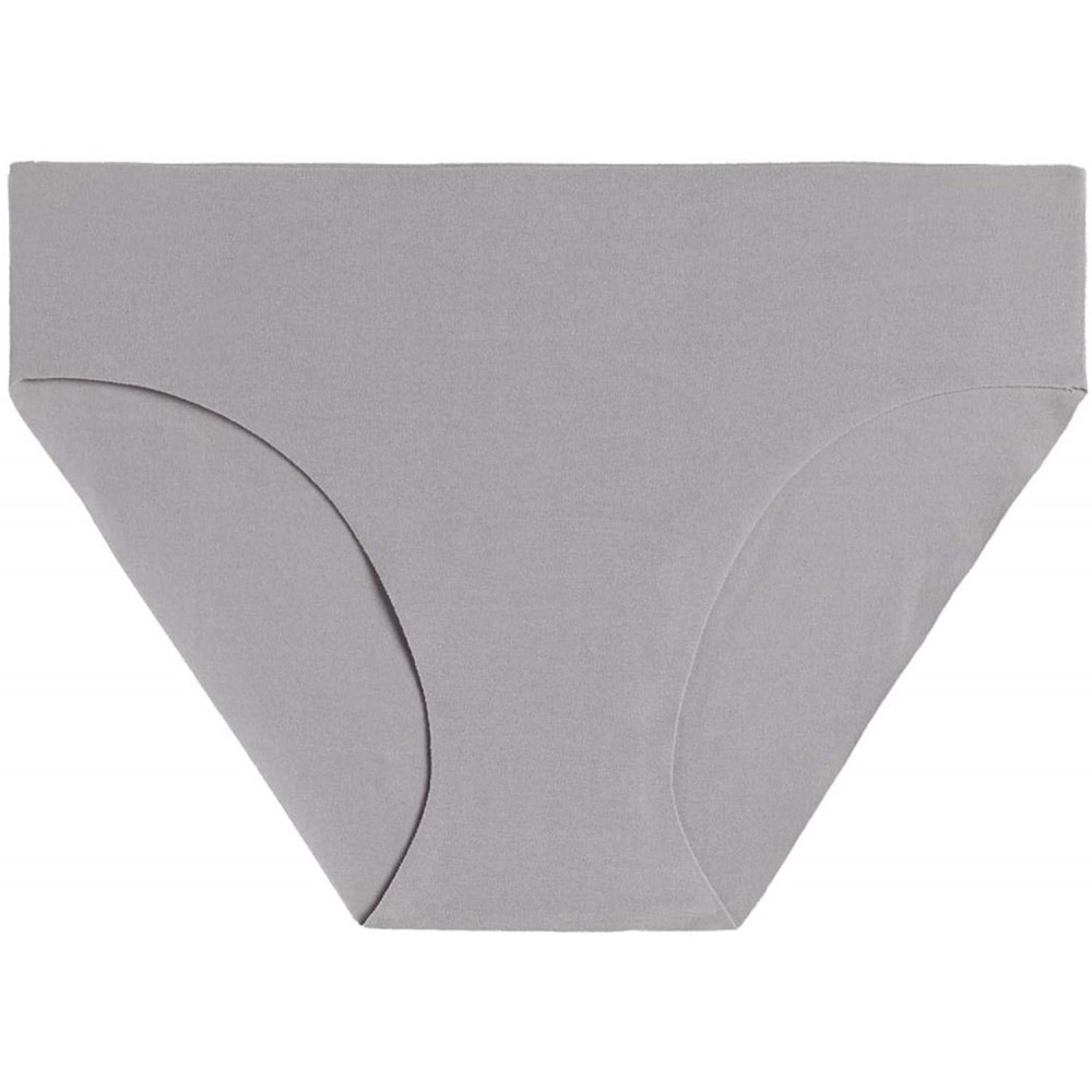 Panties Womens Raw-Cut Cotton Briefs - Grey - 6213 - Grey - CK19DO04Y6Q