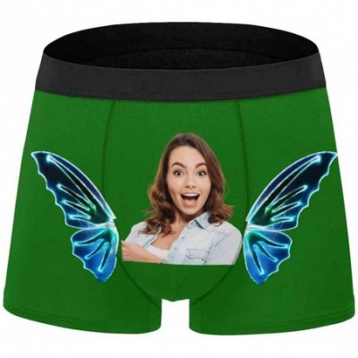 Boxers Custom Face Boxers Briefs for Men Boyfriend- Customized Underwear with Picture Butterfly Wings All Gray Stripe - Multi...