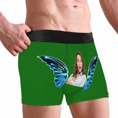 Boxers Custom Face Boxers Briefs for Men Boyfriend- Customized Underwear with Picture Butterfly Wings All Gray Stripe - Multi...