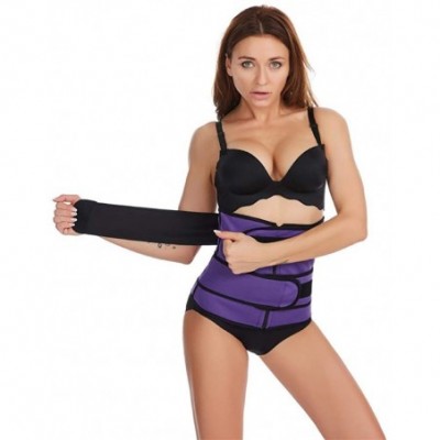 Shapewear Women's Waist Trainer Belt Waist Trimmer Slimming Body Shaper Corset Cincher Velcro Zipper Double Wrap - 1-purple -...