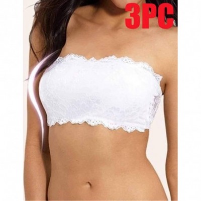 Bras Lacey Tube Bra LaxChic Everyday Lace Bra Delicate Divine Bandeau - White3 - C9197ZKWT42