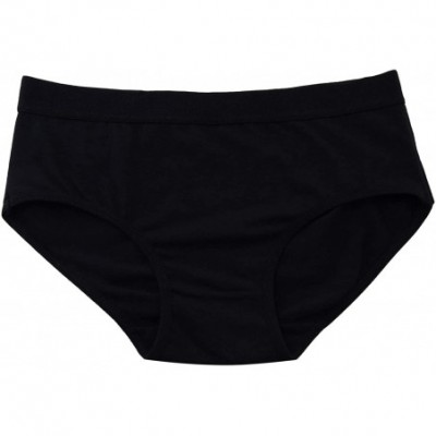 Panties Women's Mid Waist Stretch Cotton Soft Underwear Bikini Briefs Panties - Black 1 Pack - C1196SORSH7