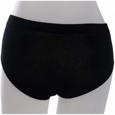 Panties Women's Mid Waist Stretch Cotton Soft Underwear Bikini Briefs Panties - Black 1 Pack - C1196SORSH7