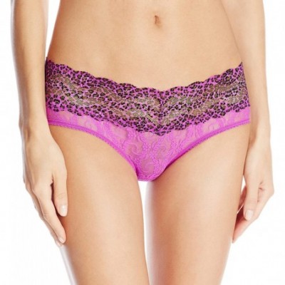 Panties Women's Lace Kiss Hipster Panty - Purple Cactus Flower/Animal - C011TIZUQAX