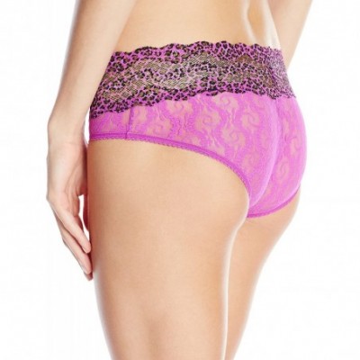 Panties Women's Lace Kiss Hipster Panty - Purple Cactus Flower/Animal - C011TIZUQAX