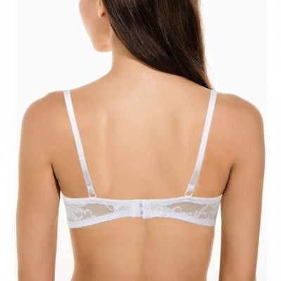 Bras Push up Padded Lace Underwire Plunge Everyday Basic T Shirt Bra for Women - White - C818Y0Z9R7Q