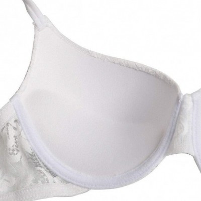 Bras Push up Padded Lace Underwire Plunge Everyday Basic T Shirt Bra for Women - White - C818Y0Z9R7Q