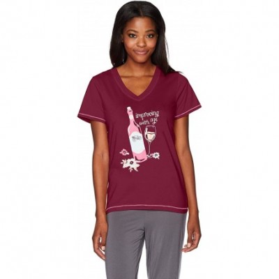 Tops Women's Classic Pajama Tees - Wine Tasting - C417Z5G8HDK