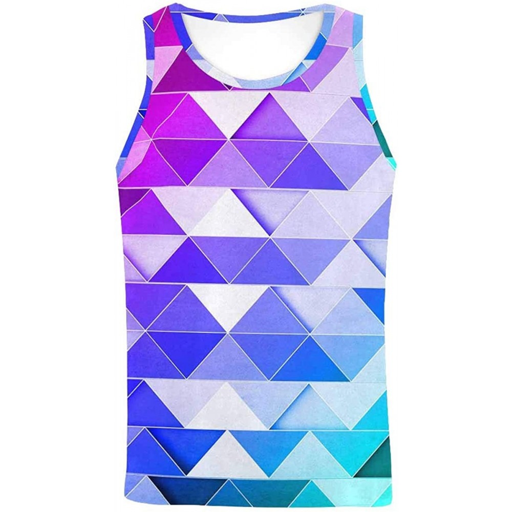 Undershirts Men's Muscle Gym Workout Training Sleeveless Tank Top Mount Rainier - Multi6 - CZ19DW9LXA7