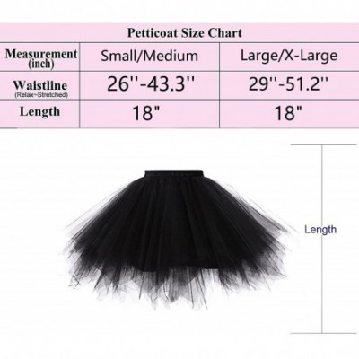 Slips Women's Teen's 1950s Vintage Tutu Tulle Petticoat Ballet Bubble Skirt Puffy Petticoat Underskirt - 20 - CP1993S2Y9X