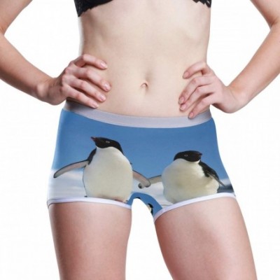 Panties Boyshort Panties Women's Happy Sea Turtle Soft Underwear Briefs - Two Penguin Love Theme - C318SYSXRNC