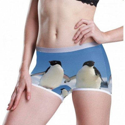 Panties Boyshort Panties Women's Happy Sea Turtle Soft Underwear Briefs - Two Penguin Love Theme - C318SYSXRNC