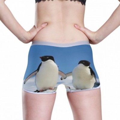 Panties Boyshort Panties Women's Happy Sea Turtle Soft Underwear Briefs - Two Penguin Love Theme - C318SYSXRNC