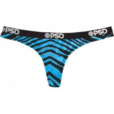 Panties Women's Zebra Neon - Thong Underwear - Blue - CI188KOM6W0